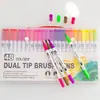 Amazon Canetas de Aquarela de Cabeça Dupla Laváveis Ponta Macia Canetas de Desenho para Crianças Canetas Marcadoras Coloridas Canetas de Contorno Marcadores de Desenho