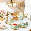 Juego de 14 Piezas de Tazas de Cerámica Chapadas en Oro Estilo Europeo para Té y Café, Decoración de Lujo para el Hogar para el Té de la Tarde Inglés en la Sala de Estar