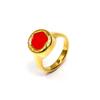 Anillo Europeo y Americano Transfronterizo Nicho Lujo Ligero de Alta Gama Irregular Goteo de Aceite Acero de Titanio Anillo de Dedo Redondo Chapado en Oro de Moda para Mujer