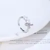 Anillo Abierto Ajustable con Medio Lazo y Fila de Perlas para Mujer, Anillo de Dedo Índice de Lujo Ligero de Nicho