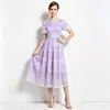 Ropa para Mujeres Viajeras del Sudeste Asiático: Falda de Encaje Bordada de Color Sólido, Lote Mixto, Ceñidor de Cintura, Cuello Redondo, Serie de Colores Macarrón, Falda de Longitud Media