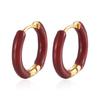 Pendientes de alambre redondo transfronterizos de Amazon con gotas de aceite, simples pendientes circulares de acero inoxidable, orejas de dopamina retro frías.