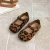 Zapatos de vestir retro para niña, mocasines para bebé de primavera y otoño, nuevos zapatos de piel para niño de primavera y otoño 2026, lindos zapatos con estampado de leopardo