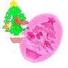 Molde de Silicone Sino Casa Árvore de Natal Fondant Chocolate Decoração de Bolo Molde DIY Molde para Assar