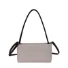 Bolsa Rétro Fosca com Cores Contrastantes, Bolsa de Ombro Versátil e Simples com Design de Nicho, Bolsa de Axila Feminina, Bolsa Baguete