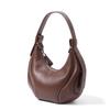 Bolsa Feminina de Couro Genuíno 2026 Novo Estilo Francês Couro Bovino de Camada Superior Bolsa Meia-Lua, Bolsa de Mão/Ombro Estilosa e Versátil para Comércio Transfronteiriço