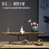 Artículos de Decoración para el Hogar, Estante de Exhibición de Madera Weathered Estilo Zen Chino Natural para Hotel, Decoración de Entrada de Sala de Té, Diseño de Paisaje Weathered con Arte de Raíz