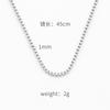 Hip-hop europeo y americano Americano Amazon transfronterizo acero inoxidable cadena lisa metal nuevo collar de caja cadena desnuda para hombres y mujeres