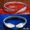 Nueva pulsera de moda para mujer, abierta, de cobre blanco, bañada en plata, con alas de ángel, pulsera para mujer, primera joya, regalo.