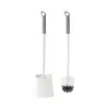 Cepillo para Inodoro Doméstico con Base, Sin Rincones Muertos, Cepillo para Inodoro de Baño sin Perforaciones, Juego de Cepillos de Limpieza de Mango Largo para Montar en la Pared