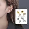 Pendientes de Plata de Ley S925 con Diamante de Trébol de Cuatro Hojas y Cierre de Rosca, Sin Perforación, Estilo Japonés y Coreano, Chapados en Oro K, Lujo Accesible, Estilo Ins para Mujer