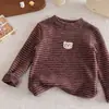 2026 Nueva Camiseta Térmica Infantil Otoño e Invierno Ropa de Invierno Elegante para Niños Moderna Top de Invierno Espeso Forrado de Polar