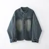 Chaqueta de Mezclilla Lavada Retro Nueva Primavera/Otoño 2026 para Mujer Estilosa Versátil Adelgazante Holgada Top de Manga Larga Ropa para Mujer
