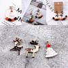 Liga com Gotejamento de Óleo Material DIY Acessórios Veado Sika Árvore de Natal Veado Branco de Natal Brincos Coreanos Enfeites Pendurados
