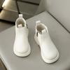 Botas Curtas Infantis Novo Estilo 2025 Primavera & Outono Botas Simples Infantis de Tamanho Pequeno e Médio Botas de Couro para Meninas Botas da Moda Estilo Britânico Infantil Tendência