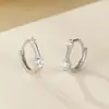 Pendientes de Clip Dobles de Diamante en Plata de Ley 925 para Mujer, Diseño de Cielo Estrellado de Lujo Ligero, Amigables con los Oídos, Pendientes Elegantes, Populares en Transmisiones en Vivo