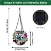 Linterna de Arte de Hierro Alimentada por Energía Solar para Tenis Amazon Luz Colgante de Red Vintage Linterna Hueca Decorativa para Jardín Exterior y Patio