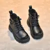 Botas estilo Martin infantis, pretas, para um desfile de moda, botas de menina, nova coleção primavera/outono 2026, sapatos de menino, botinhas de menino