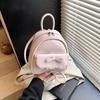Nova Mochila Escolar Pequena Doce Moda Estilo Coreano 2025 Mochila com Laço Retrô e Renda Mochila para Passeio