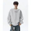 Moletom tie-dye bordado de alta resistência estilo americano para homens, marca da moda outonal, corte solto, gola redonda, blusa interna esportiva de manga longa