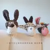 Brinquedo de Pelúcia de Milho Desenho Animado com Burro Cachorro e Corda de Algodão, Brinquedo Durável Resistente a Mordidas para Pet, Item Interativo que Faz Som para Alívio do Tédio