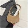 Bolsa Pequena de Axila Estilo Francês para Mulheres Nova Moda Retro Bolsa Meia-Lua Transfronteiriça Textura Trançada Bolsa de Ombro Único Transversal Tendência