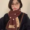 ¡Artículo de moda! Bufanda Larga Estrecha de Doble Raya para Mujer, Otoño e Invierno, Moderna, Versátil, Calentador de Cuello
