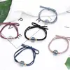 Elástico de Cabelo Simples Estilo Coreano, Decoração de Strass, Alta Elasticidade Celebridade da Internet, Faixa de Cabeça Pérola Sem Costura, Elástico Colorido Versátil