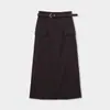 Falda Midi de Trabajo de Lana Shi Jian ACME para Mujer 2026 Otoño Invierno Nueva Falda de Cintura Alta Tubo Recto de Longitud Media 82825
