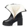 Botas Femininas de Inverno Botas Médias Femininas Calçados Femininos Botas Femininas Salto Grosso Botas Martin Botas de Salto Alto Femininas Botas de Couro Botas Femininas com Forro de Lã Calçados Femininos de Algodão