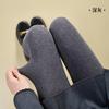 Medias de Algodón Peinado para Mujer, Serie Gris Otoño e Invierno, Patrón de Diamantes Adelgazante de Moda, Estilo Chica Spicy, Leggings Grises de Grosor Medio para Otoño