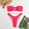 Traje de baño dividido nuevo para mujer verano color sólido estilo europeo y americano chica sexy pura quiero comercio exterior transfronterizo bikini traje de baño