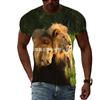 Moda de Verano las Nuevas Camisetas para Hombre con Gráfico de León Animal Casu
