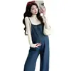 En stock Otoño/Invierno 2026 Ropa de Maternidad Estilo Nuevo Uso de Doble Cara Mono de Maternidad + Top de Albaricoque Conjunto de Maternidad