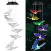 Luz de carillón de viento solar transfronterizo LED, luz colgante de pájaro cardenal, luz decorativa para exteriores, luz de ambiente festivo, luz de paisaje