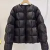 Jaqueta de algodão estilo coreano, gola redonda, nova, versátil, lavável à máquina para usar em casa, moda inverno 2026, quente e emagrecedora, casaco de algodão