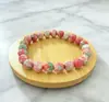 Pulseira Sonhadora de Pedra da Chuva Roxo-Azul Alivia a Ansiedade e Equilibra as Emoções, Pedras Naturais com Energia, Unissex, Sucesso Transfronteiriço