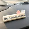 Placa de número de teléfono para coche, todo va bien, placa de número de aparcamiento temporal, decoración creativa para coche con diseño de lichi luminoso