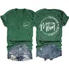 T-Shirt de Verão com Estampa na Frente e nas Costas, Decote V, Manga Curta, Tamanho Extra Grande 100kg Plus-Size, Design Inspirado, Top Casual Soltinho