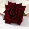 10cm Cabeza de Flor de Rosa Artificial de Terciopelo Tela de Seda Flor Artificial Corsage de Boda Decoración de Borde Enrollado Flor Falsa Venta al por Mayor de Fabricante