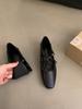 Diseño Estilo Coreano Zapatos Planos de Boca Baja Zapatos Pequeños de Cuero Tacón Grueso Zapatos de Mujer Verano Nuevos Retro Francés Zapatos Mary Jane Plateados