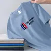 Camiseta Masculina de Verão Manga Curta Transfronteiriça Marca Tendência Retro Americana Ins Versátil Estilosa Confortável Respirável Jovem Meia-Manga