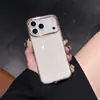 Funda Transparente Simple Negra y Blanca para Teléfono Móvil Apple 18Promax Adecuada para 17Promax Doble Capa con Polvo de Brillo 16Pro15Pro