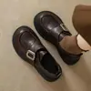 Nueva colección primavera/verano 2026: mocasines cómodos y elegantes, zapatos planos de suela gruesa, zapatos de mujer estilo británico con punta redonda