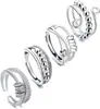 Anillo Giratorio de Plata Tailandesa para la Ansiedad Anillo para el Dedo Índice Multi-Círculo Cuentas de Transferencia Auspicioso Transferencia Moda Coreana Regalo para Novia