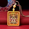 Venda Direta da Fábrica e Fornecimento de Pingente Caixa Thangka Cinco Deuses Dragão da Montanha Wutai, Escultura em Relevo Quadrada de Cobre Banhado a Ouro, Transmissão ao Vivo