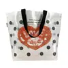 Bolsa de mano tejida de PP transparente con película pequeña para libros rojos bolsa de compras directo de fábrica bolsa tejida lote personalizado