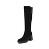 Nuevas Botas de Caballero con Hebilla Metálica Otoño/Invierno 2026 Botas Ajustadas Retro Versátiles Punta Redonda Tacón Grueso Botas Altas de Moda para Mujer