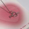 Collar dulce japonés y coreano realmente lindo collar perforador de corazón de diamante rosa collar de diamante rosa natural encantador de Cupido para mujer
