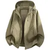 Nueva Chaqueta con Capucha de Color Sólido Simple para Trabajo de Primavera y Otoño para Hombre, Rompevientos Casual al Aire Libre Moderno y Elegante